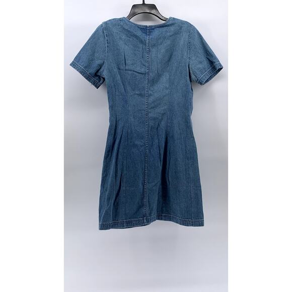 ROUTE 66 ORIGINAL CLOTHING CO Women’s Blue Denim Scoop-Neck Dress SZ 10 - Picture 3 of 14